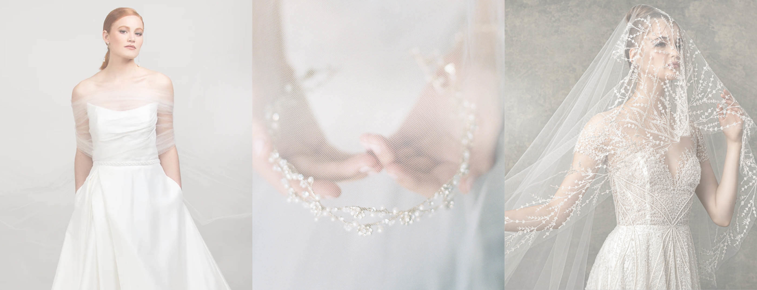 Model wearing a white gown